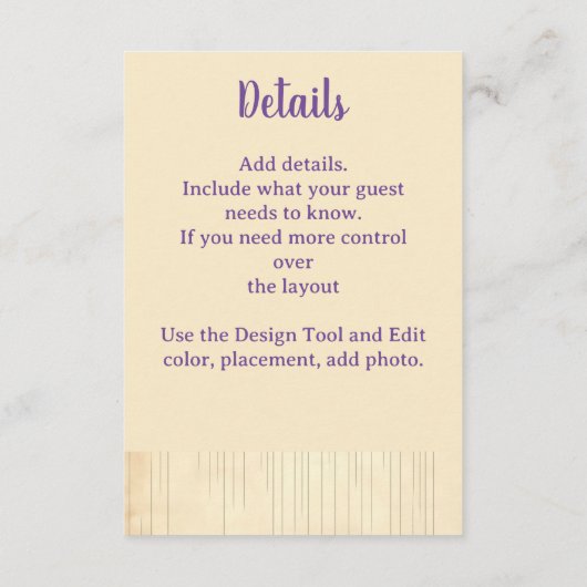 Boerderij Wedding Informatiekaartje (Achterkant)