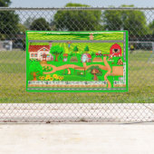 Boerderij wegen voor auto's, 3x5-banner spandoek (Insitu)