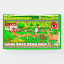 Boerderij wegen voor auto's, 3x5-banner