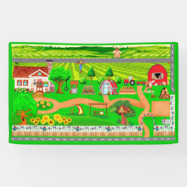 Boerderij wegen voor auto's, 3x5-banner spandoek