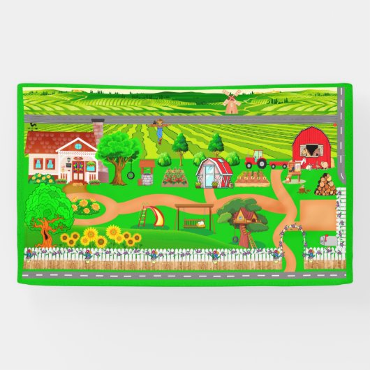 Boerderij wegen voor auto's, 3x5-banner spandoek (Horizontaal)