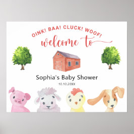 Boerderij - welkom baby shower poster