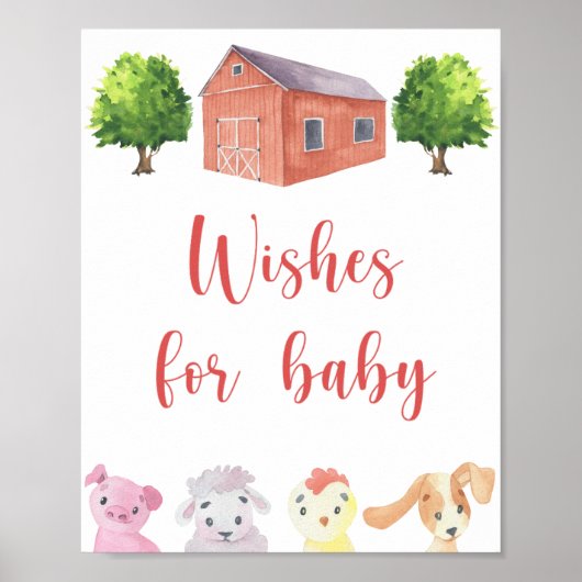 Boerderij - Wensen voor baby Poster (Voorkant)