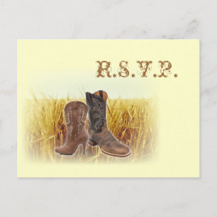 boerderij western cowboy bruiloft RSVP Uitnodiging Briefkaart