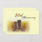 boerderij westerne cowboy 50ste trouwdag kaart (Voorkant / Achterkant)