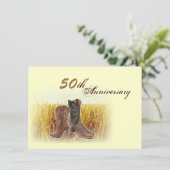 boerderij westerne cowboy 50ste trouwdag kaart (Staand voorkant)