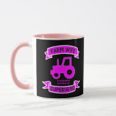 Boerderij Wife boerensuperheld Quote Pink Tractor Mok (Links)