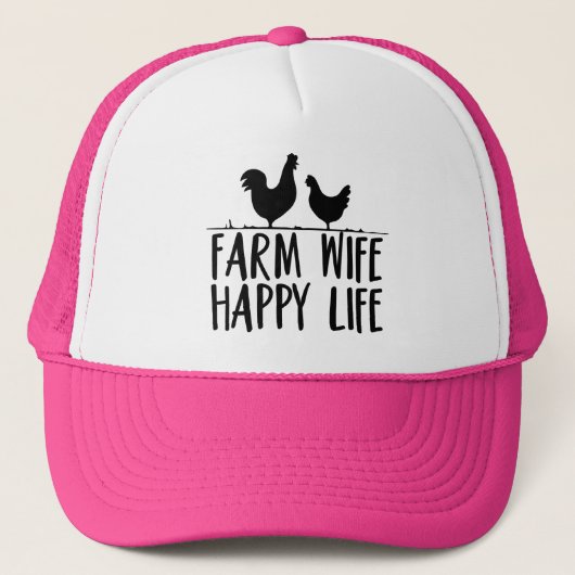 Boerderij wife Happy Life-ontwerp Trucker Pet (Voorkant)