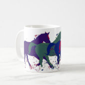 boerderij wilde paarden die koffiemok (Voorkant links)