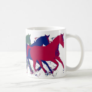 boerderij wilde paarden die koffiemok