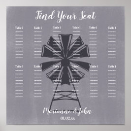 Boerderij Windmolen Beton Trouw Stoelen Chart Poster
