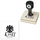 Boerderij Windmolen Logo Bruiloft Rubberstempel (Gestempeld)