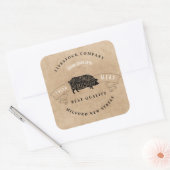 Boerderij winkel vleesbedrijf klein bedrijf vierkante sticker (Envelop)