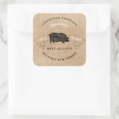 Boerderij winkel vleesbedrijf klein bedrijf vierkante sticker (Tas)