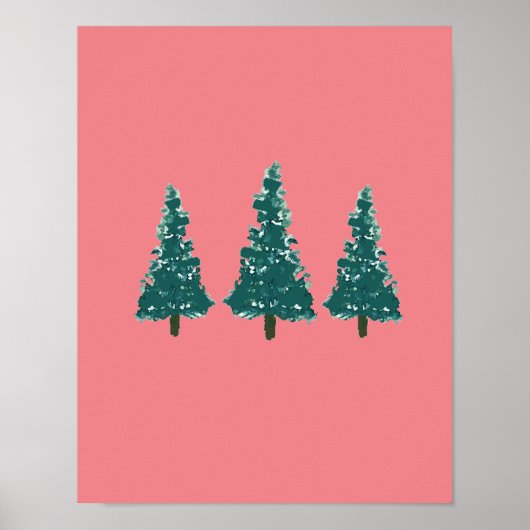 Boerderij Winter Roze Valentijnsprint Poster (Voorkant)