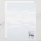 Boerderij Winter Sneeuwscene Letterhead implemente (Voorkant / Achterkant)
