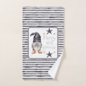 Boerderij Winter Waterverf Gnome voor Kerstmis Bad Handdoek (Handdoek)