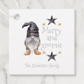 Boerderij Winter Waterverf Gnome voor Kerstmis Bedankjes Labels (Voorkant)