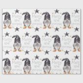 Boerderij Winter Waterverf Gnome voor Kerstmis Cadeaupapier (Vlak)