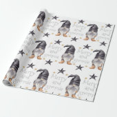 Boerderij Winter Waterverf Gnome voor Kerstmis Cadeaupapier (Uitgerold)