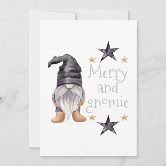 Boerderij Winter Waterverf Gnome voor Kerstmis Feestdagenkaart (Voorkant)