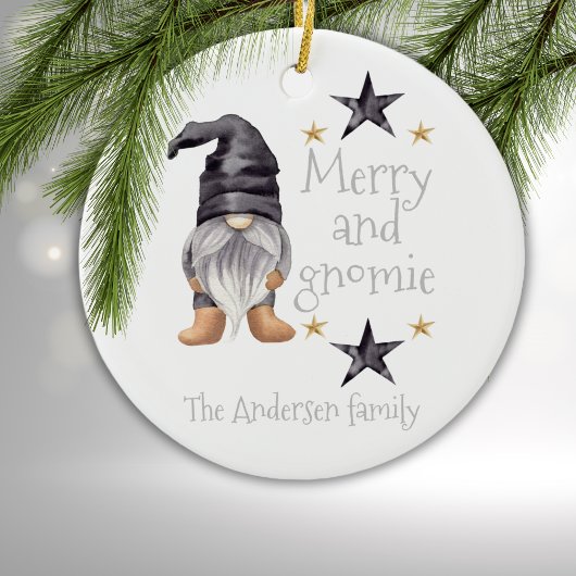 Boerderij Winter Waterverf Gnome voor Kerstmis Keramisch Ornament
