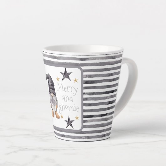 Boerderij Winter Waterverf Gnome voor Kerstmis Latte Mok (Rechterhoek)