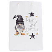 Boerderij Winter Waterverf Gnome voor Kerstmis Medium Cadeauzakje (Voorkant)