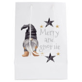 Boerderij Winter Waterverf Gnome voor Kerstmis Medium Cadeauzakje (Achterkant)