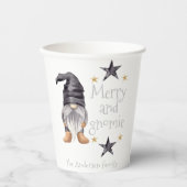 Boerderij Winter Waterverf Gnome voor Kerstmis Papieren Bekers (Voorkant)