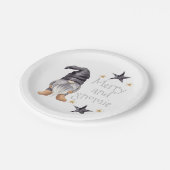 Boerderij Winter Waterverf Gnome voor Kerstmis Papieren Bordje (Gekanteld)