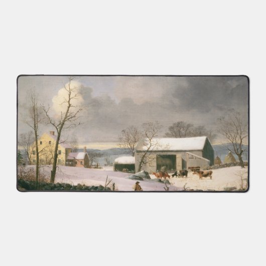  Boerderij winterkerst op de kerst van de wintertu Bureaumat (Voorkant)