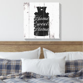 Boerderij Wit Hout Rustiek Melkkannetje Home Sweet Canvas Afdruk (Insitu (Slaapkamer))