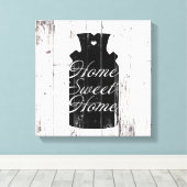 Boerderij Wit Hout Rustiek Melkkannetje Home Sweet Canvas Afdruk (Insitu (Houten vloer))