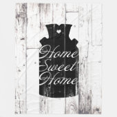 Boerderij Wit Hout Rustiek Melkkannetje Home Sweet Fleece Deken (Voorkant)