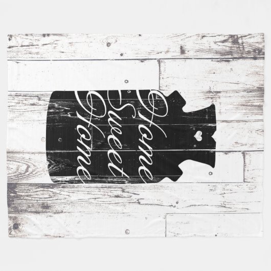 Boerderij Wit Hout Rustiek Melkkannetje Home Sweet Fleece Deken (Voorkant (Horizontaal))