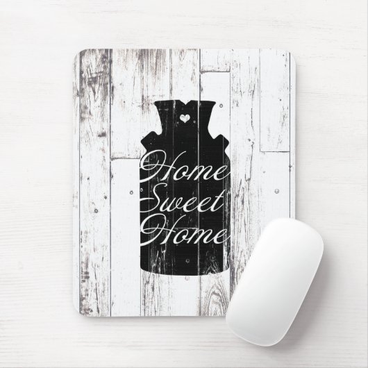 Boerderij Wit Hout Rustiek Melkkannetje Home Sweet Muismat (Met muis)