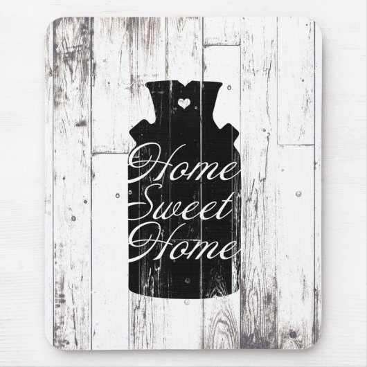 Boerderij Wit Hout Rustiek Melkkannetje Home Sweet Muismat (Voorkant)