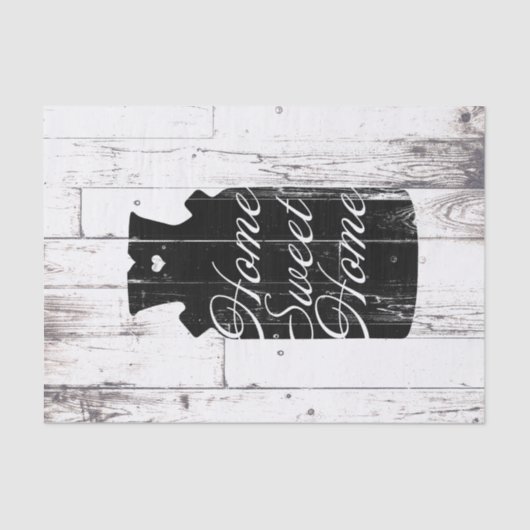 Boerderij Wit Hout Rustiek Melkkannetje Home Sweet Tissuepapier (Voorkant)