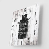 Boerderij Wit Hout Rustiek Melkkannetje Home Sweet Vierkante Klok (Hoek)