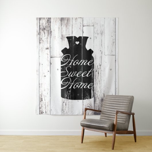 Boerderij Wit Hout Rustiek Melkkannetje Home Sweet Wandkleed (In situ)