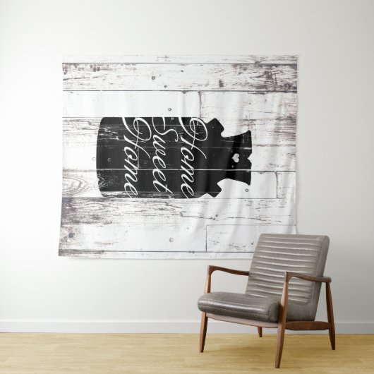 Boerderij Wit Hout Rustiek Melkkannetje Home Sweet Wandkleed (In Situ (horizontaal))