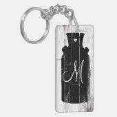 Boerderij Wit Hout Rustieke Melkkan Monogram Sleutelhanger (Voorkant Links)