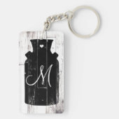 Boerderij Wit Houten Rustieke Melkkruik Monogram Sleutelhanger (achterkant)