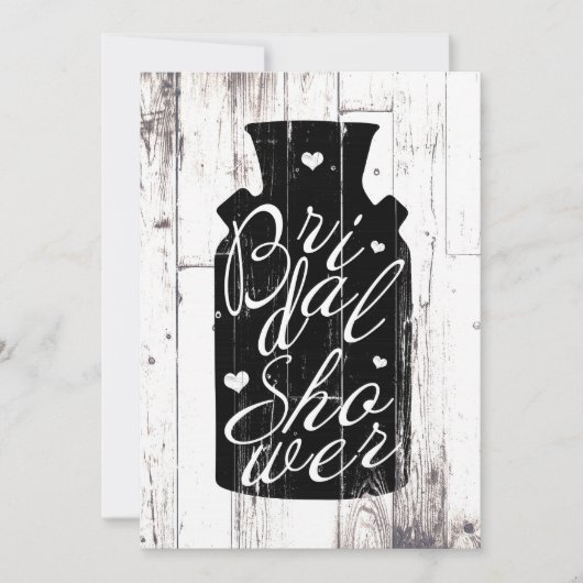 Boerderij Wit Houten Rustieke Melkkruik Vrijgezell Kaart (Voorkant)