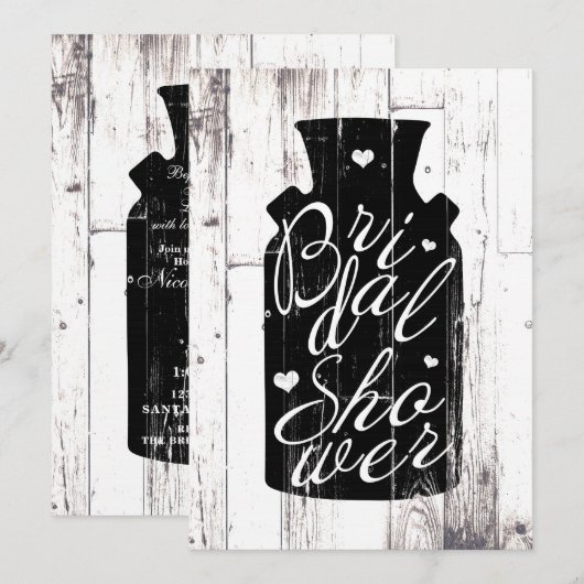 Boerderij Wit Houten Rustieke Melkkruik Vrijgezell Kaart (Voorkant / Achterkant)