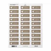 Boerderij Witte Kip Silhouet & Faux Burlap Etiket (Full Sheet)