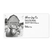 Boerderij Wol Schapen Etiket (Voorkant)