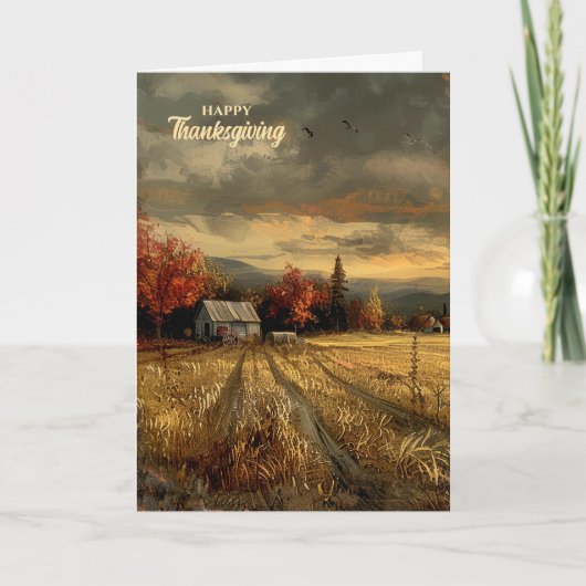 Boerderij Wonen Herfst Land Thanksgiving Feestdagen Kaart (Voorkant)