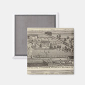 Boerderij woonplaatsen HB Kay en YA Glenn Magneet (Voorkant / Achterkant)